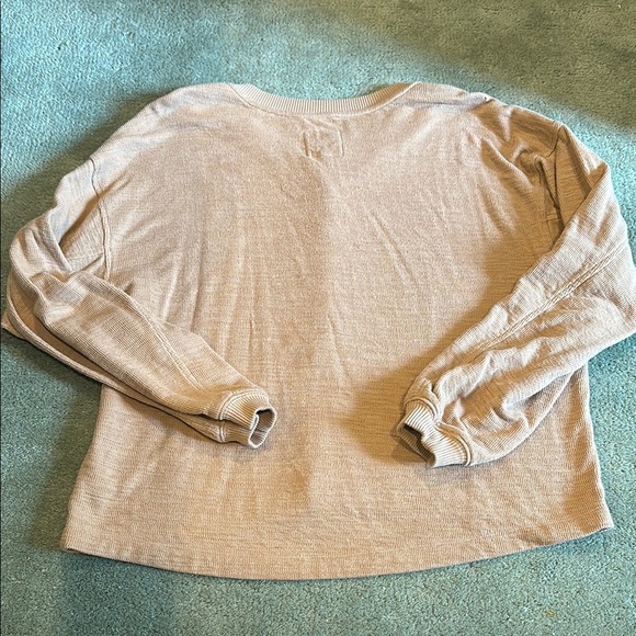 Aerie Tan Ribbed Button-Up Top - Picture 7 of 7